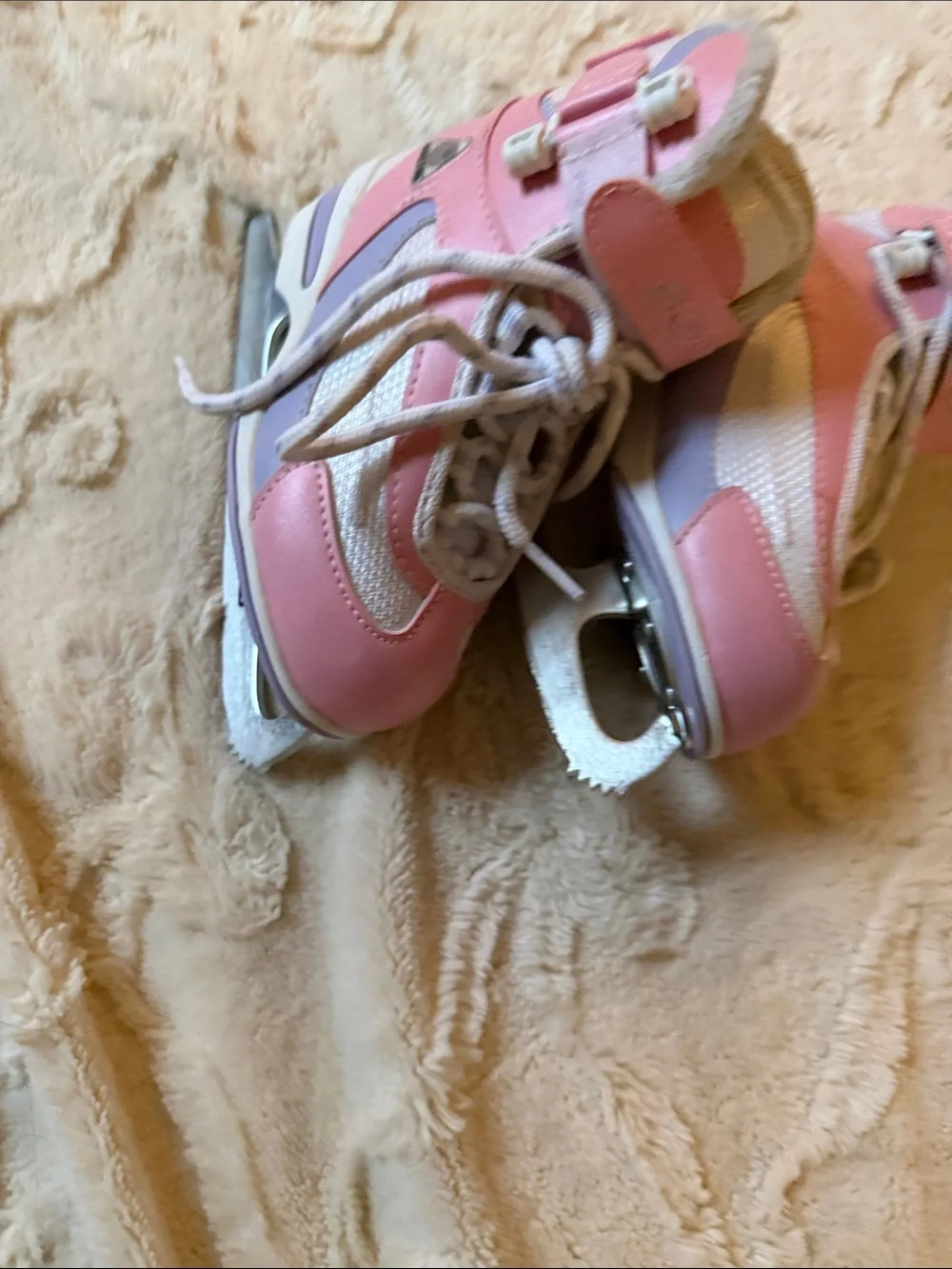 Girls Pink and White Figure Ice Skates
